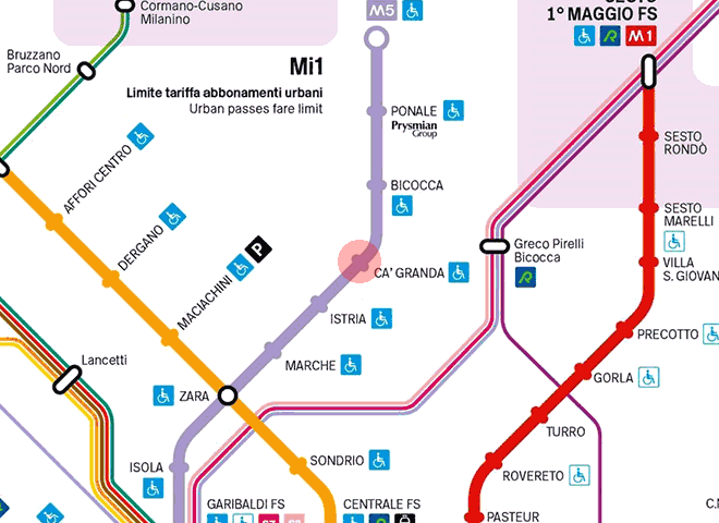 Ca Granda station map