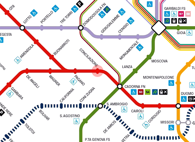 Conciliazione station map