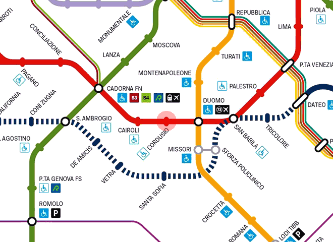 Cordusio station map