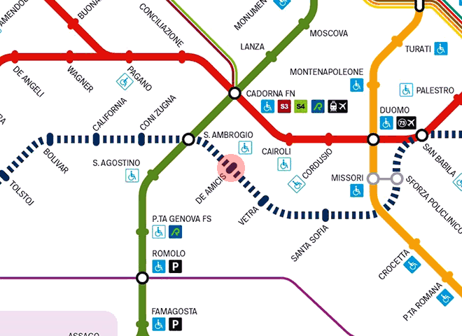 De Amicis station map