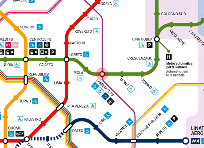 Lambrate F.S. station map