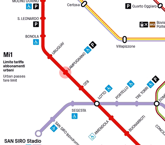 Lampugnano station map