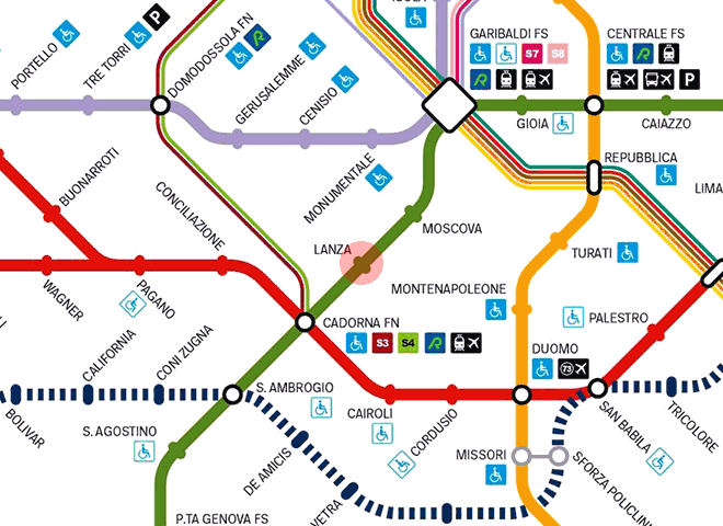Lanza station map