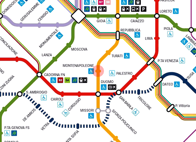 Montenapoleone station map
