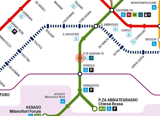 Porta Genova F.S. station map