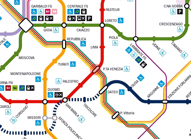 Porta Venezia station map