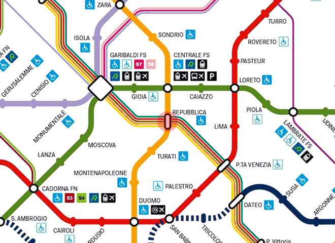 Repubblica station map