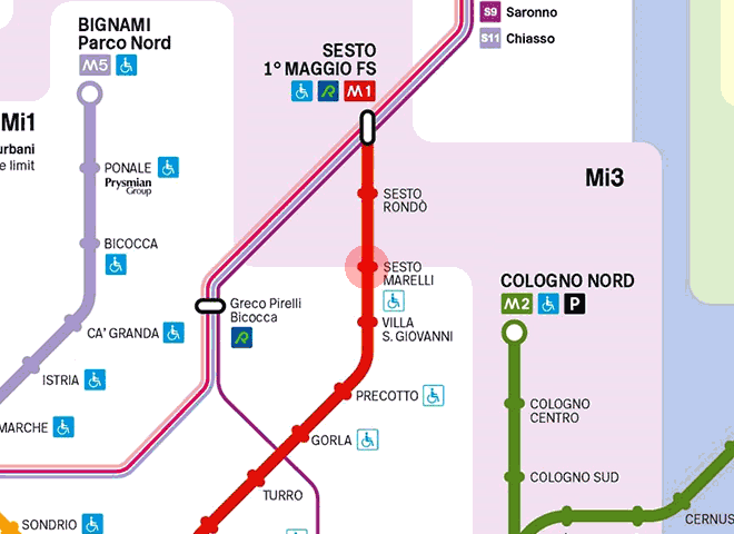 Sesto Marelli station map