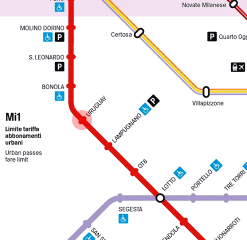 Uruguay station map