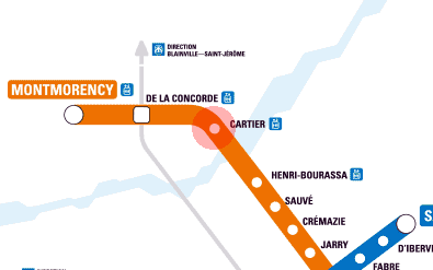 Cartier station map