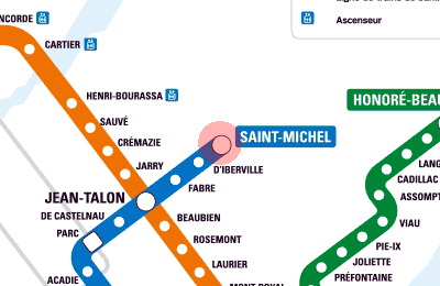 Saint-Michel station map