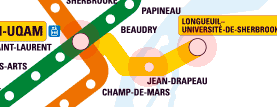 Montreal metro Yellow Line map