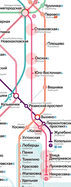Moscow metro 15 Nekrasovskaya Line map