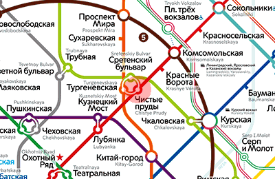 Chistye Prudy station map