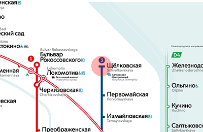 Shchyolkovskaya station map