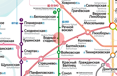 Vodny Stadion station map