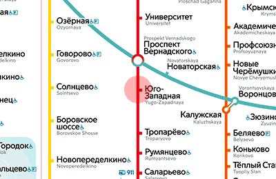 Yugo-Zapadnaya station map