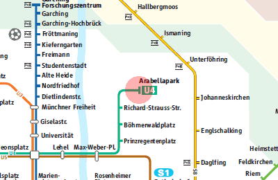 Arabellapark station map