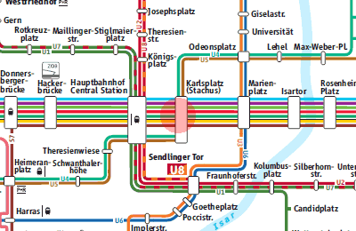 Karlsplatz (Stachus) station map