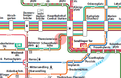 Theresienwiese station map