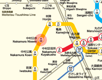 H05 Nakamura Nisseki station map