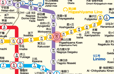 M17 Motoyama station map