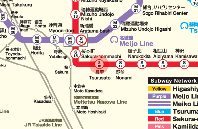S16 Tsurusato station map