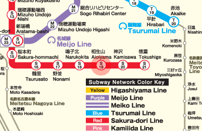 S19 Aioiyama station map