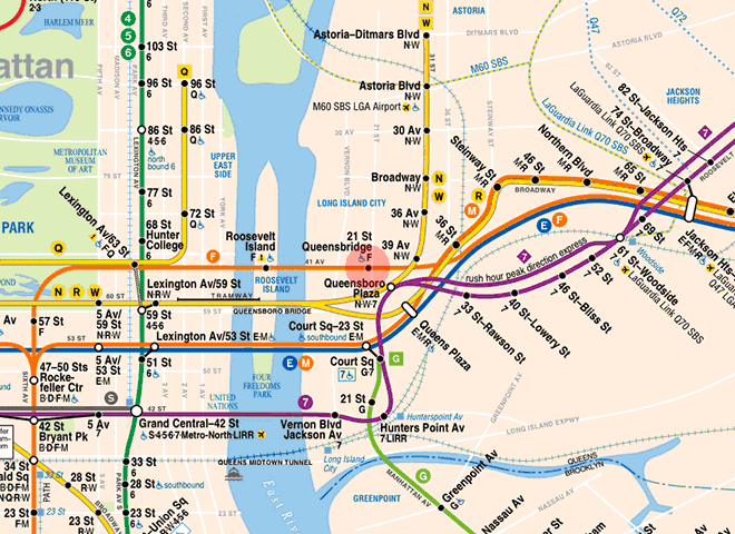 21st Street-Queensbridge station map