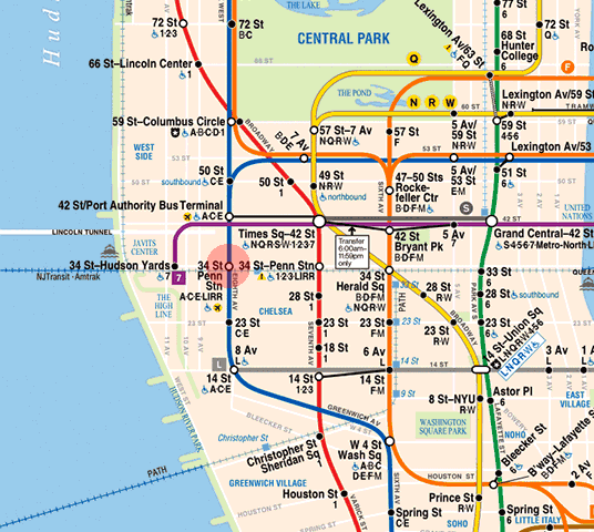 34th Street-Penn Station station map