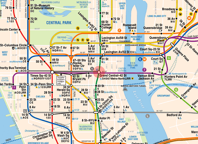 42nd Street-Grand Central station map