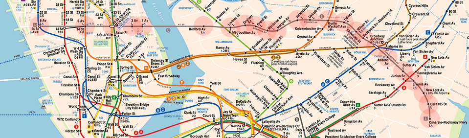 New York subway BMT Canarsie Line map