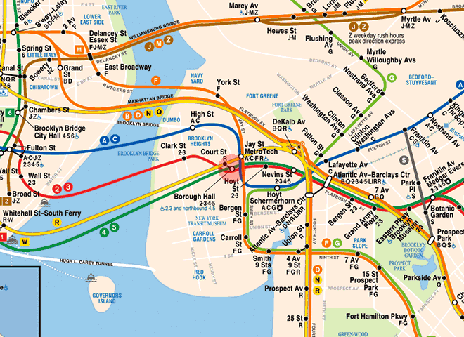 Borough Hall station map