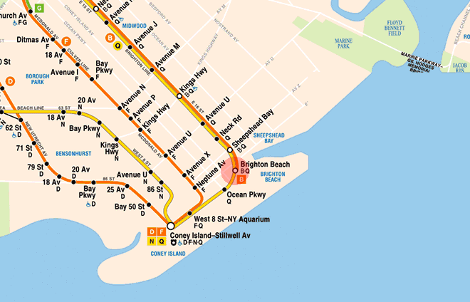 Brighton Beach station map