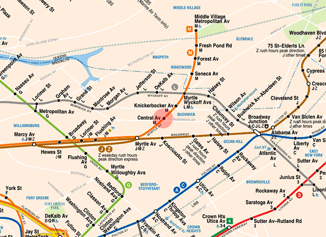 Central Avenue station map