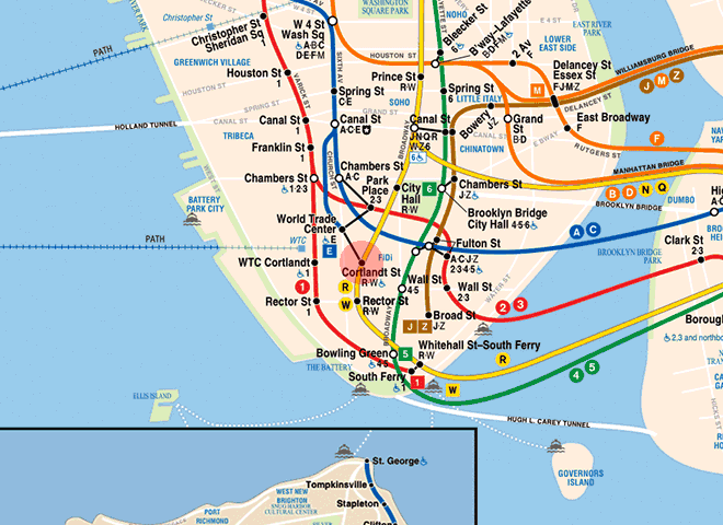 Cortlandt Street station map