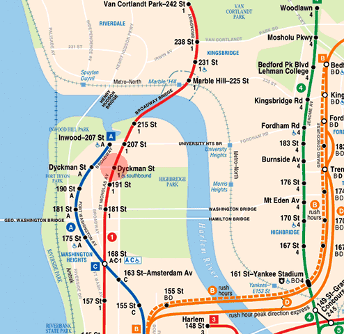 Dyckman Street station map