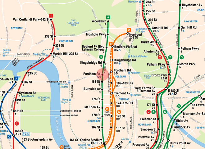 Fordham Road station map