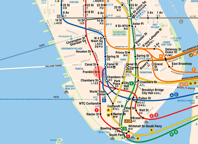 Franklin Street station map