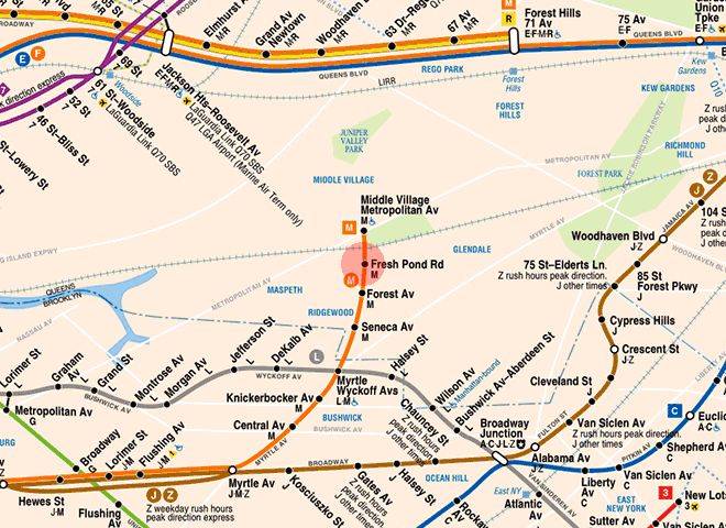 Fresh Pond Road station map