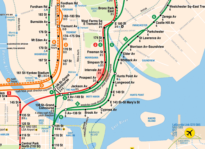 Intervale Avenue station map