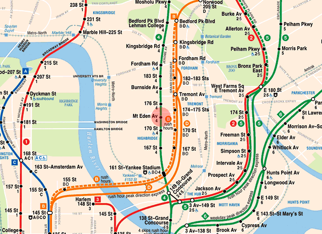 Mt. Eden Avenue station map