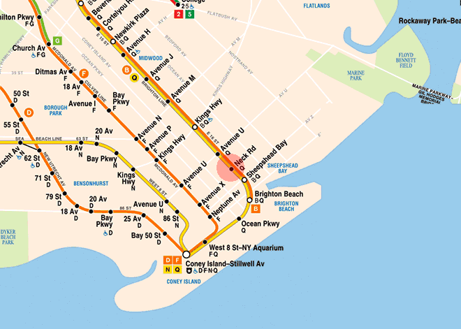 Neck Road station map