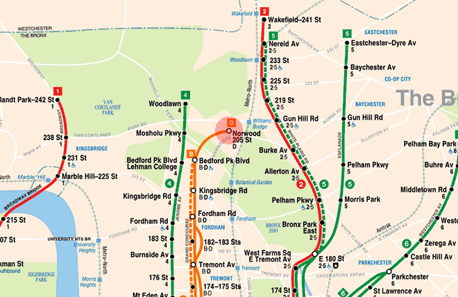 Norwood-205th Street station map