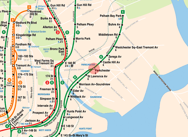 Parkchester station map