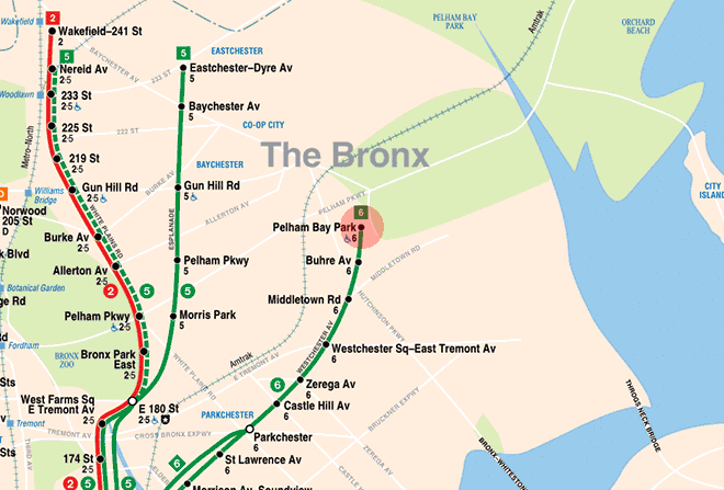 Pelham Bay Park station map