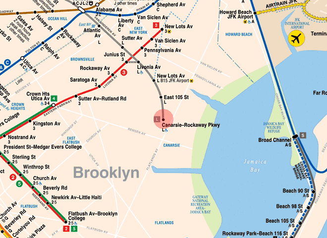 Rockaway Parkway-Canarsie station map