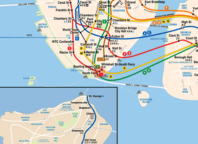 South Ferry station map