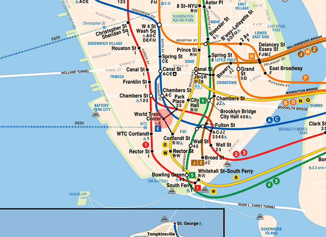 World Trade Center station map