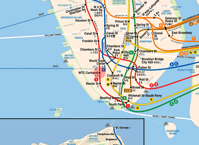 WTC Cortlandt station map